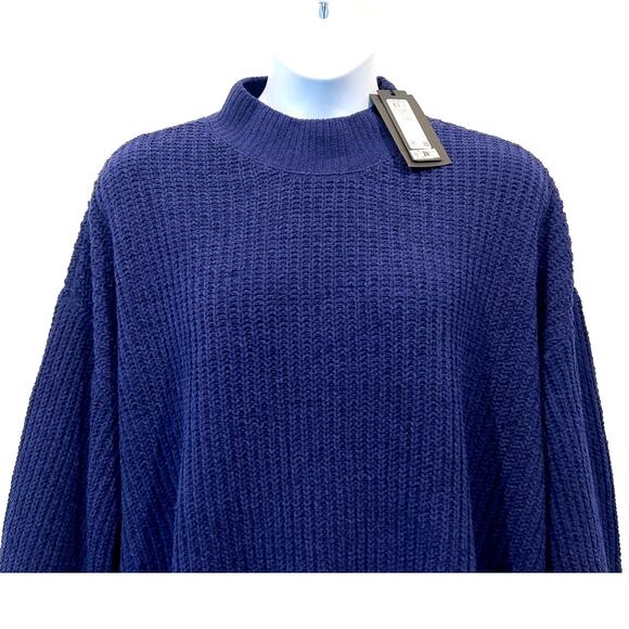Vero Moda Mock Neck Pullover Casual Relaxed Sweater Blue Women's Size 3X NEW! - Picture 5 of 12